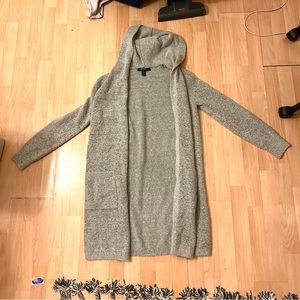 Forever 21 Grey/Gray Long Cardigan with Hood